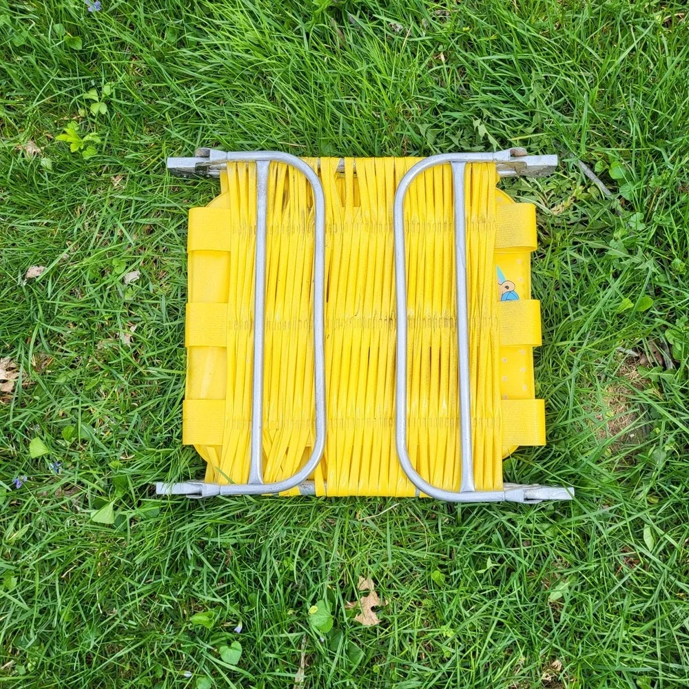 Kids Vintage Jelly Tube Lawn Chair Chaise Lounge Yellow Bear 50